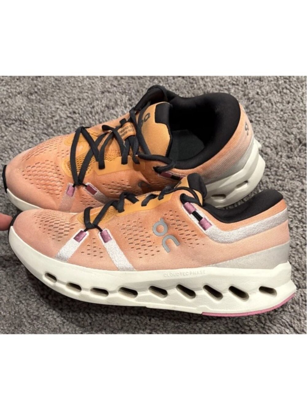 On Cloudsurfer Road Running Sneakers Tangerine Ivory Women's Size 9 3WF10103126